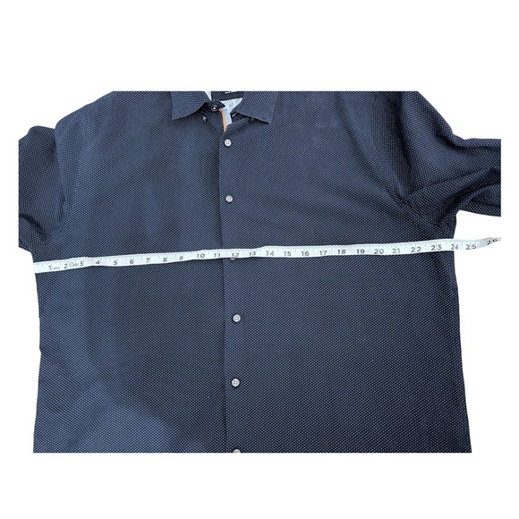 Cactus Man Dark Blue Polka Dot Casual Button Down Shirt - Picture 3 of 6